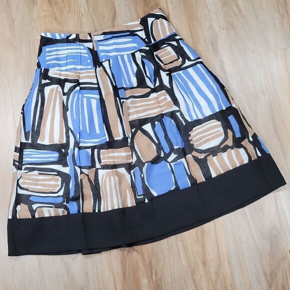 🔺️Nic & Zoe Geo Print Linen & Silk Blend Skirt Size 4 - Picture 2 of 10